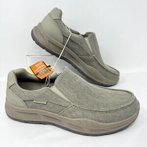 Skechers Cohagen Taupe Mens 13 Casual Relaxed Slip On Memory Foam Comfort Comfy